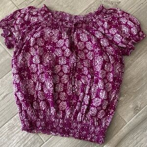 Faded Glory Magenta Floral Blouse